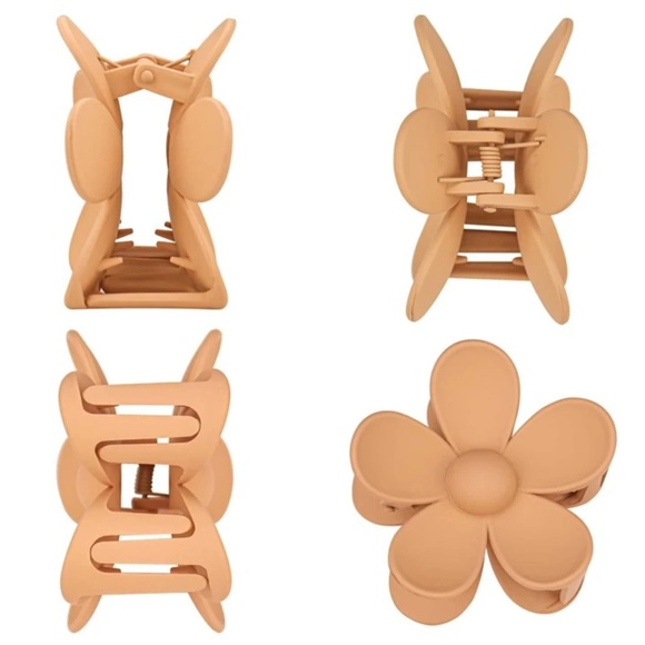 NWT Oversized Flower Power Pink Hair Claw Clip - Picture 3 of 7